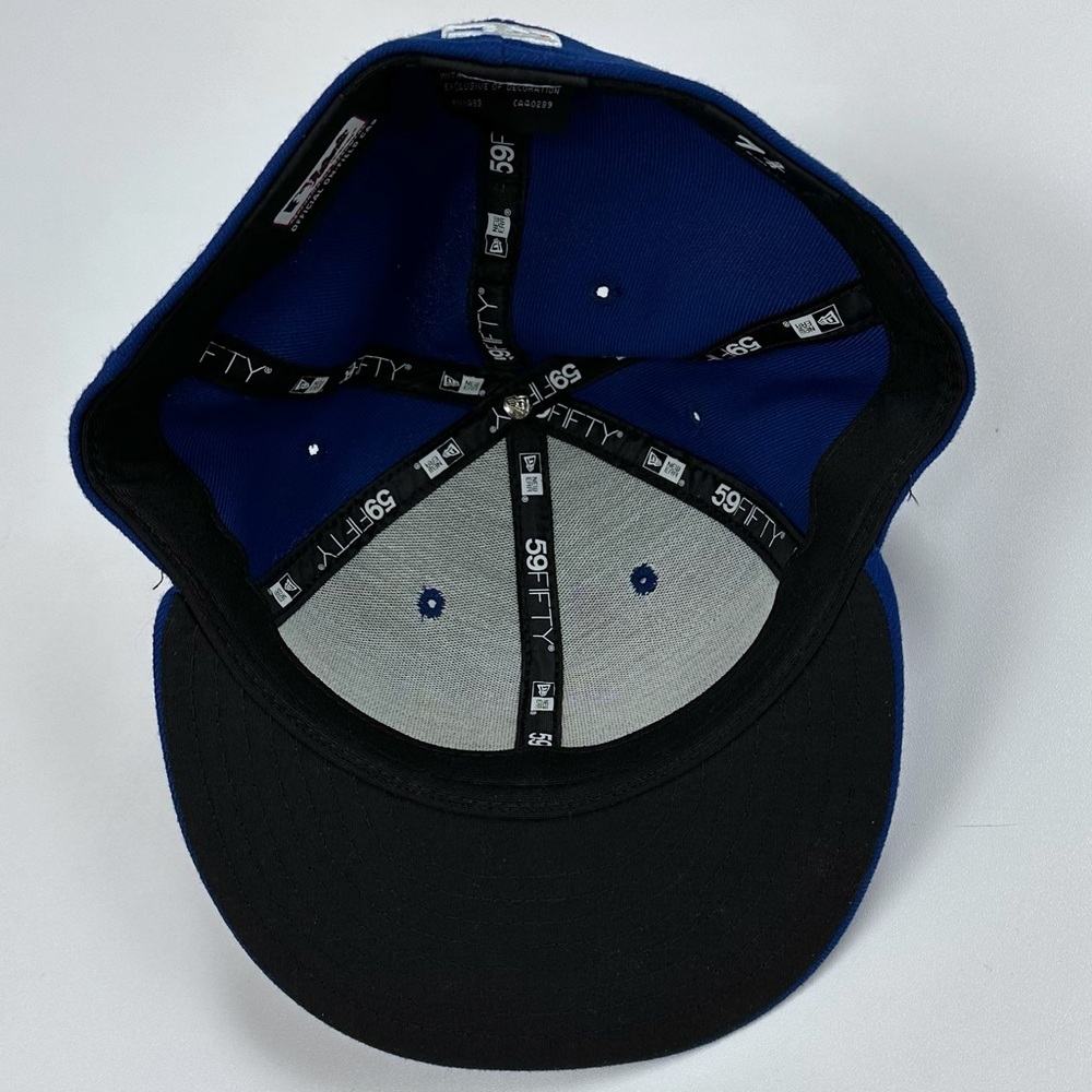New Era New York Mets MLB 59fifty Fitted Hat 7 3/4 Baseball Blue Orange - Picture 5 of 6